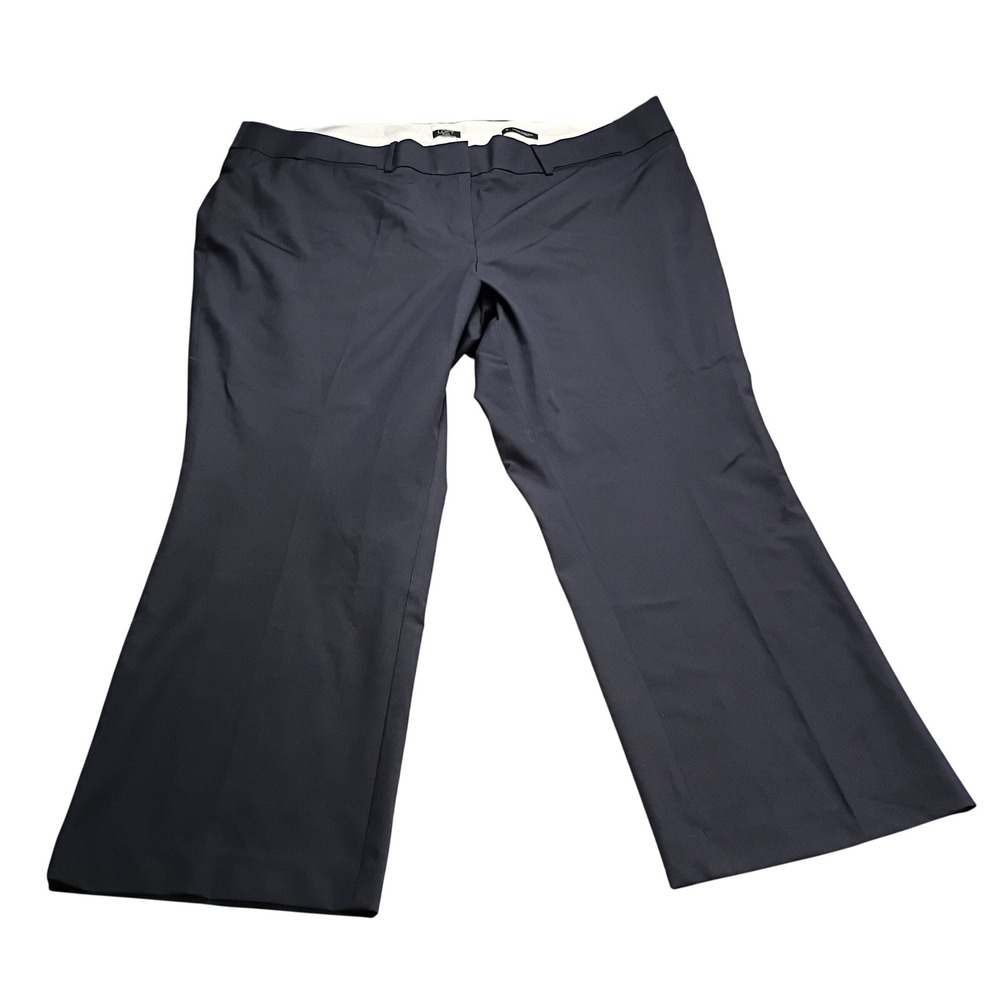 Loft Plus Marisa Trouser Women 26‎ Navy Blue New Wide Leg Stretch Pants